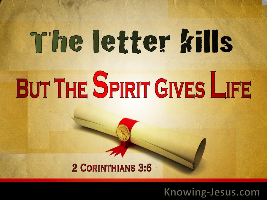 2 Corinthians 36 The Letter Kills But The Spirit Gives Life Windows0607